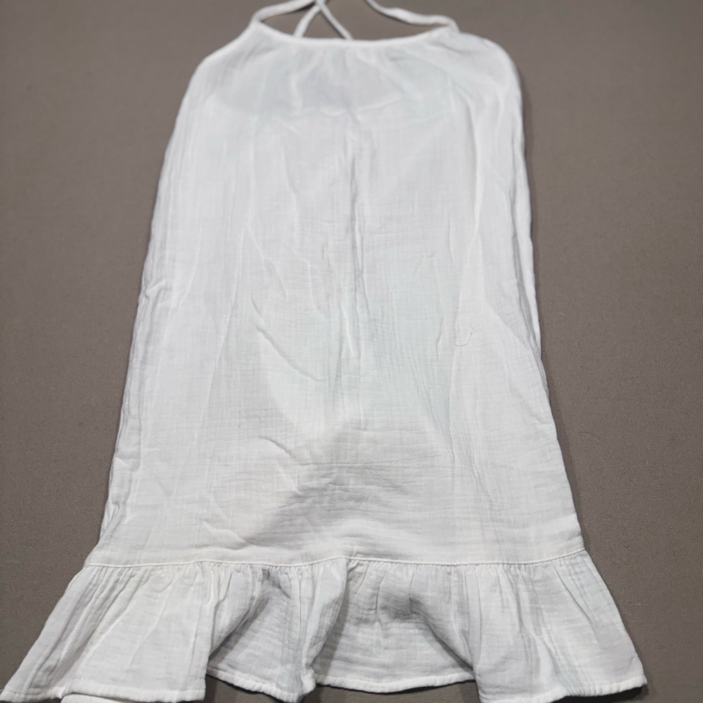 Cat & Jack White Girls Swim Coverup with Ruffle Hem